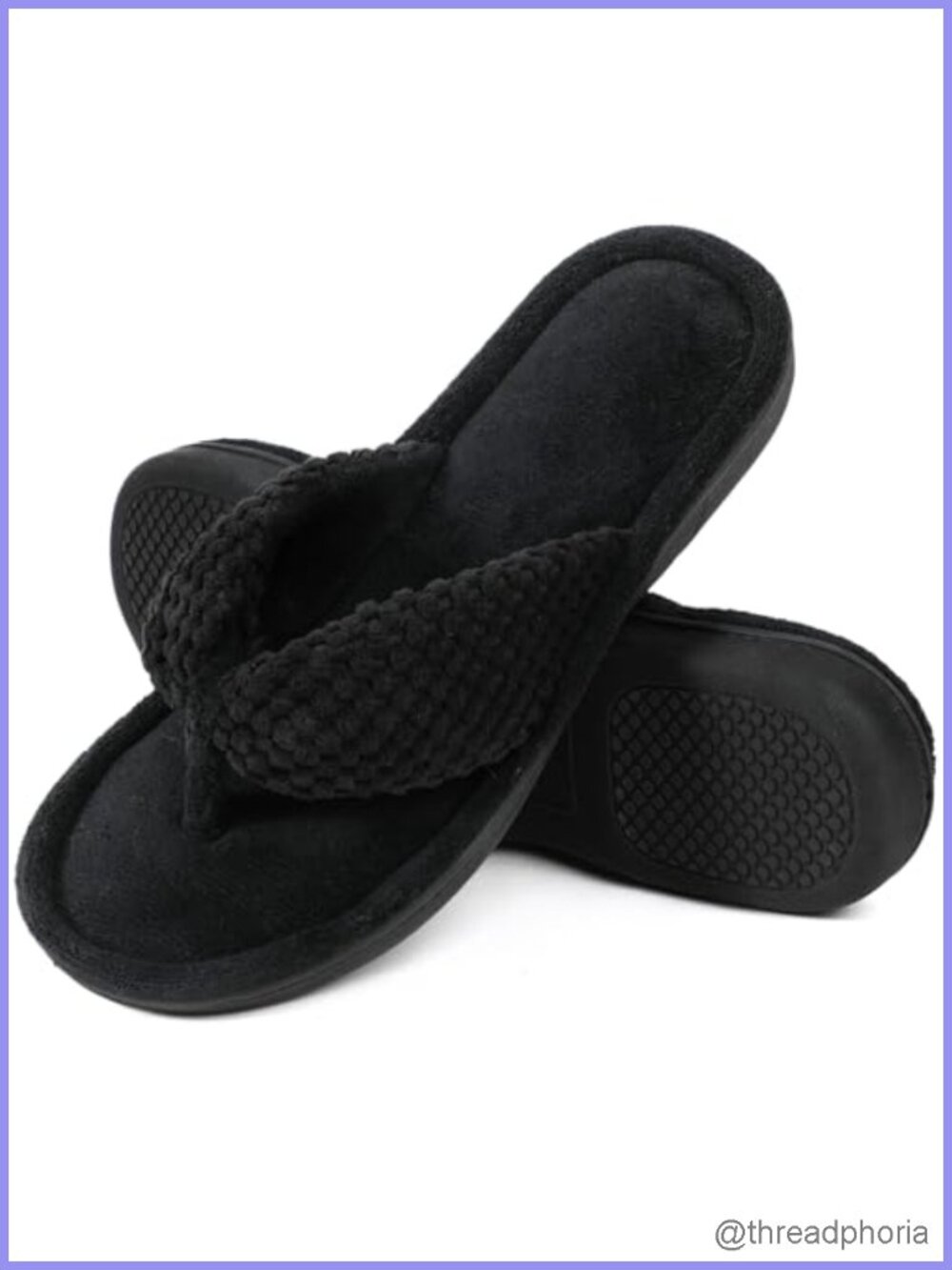 Women's Popcorn Flip Flop Slippers Memory Foam Spa Thong House Shoes